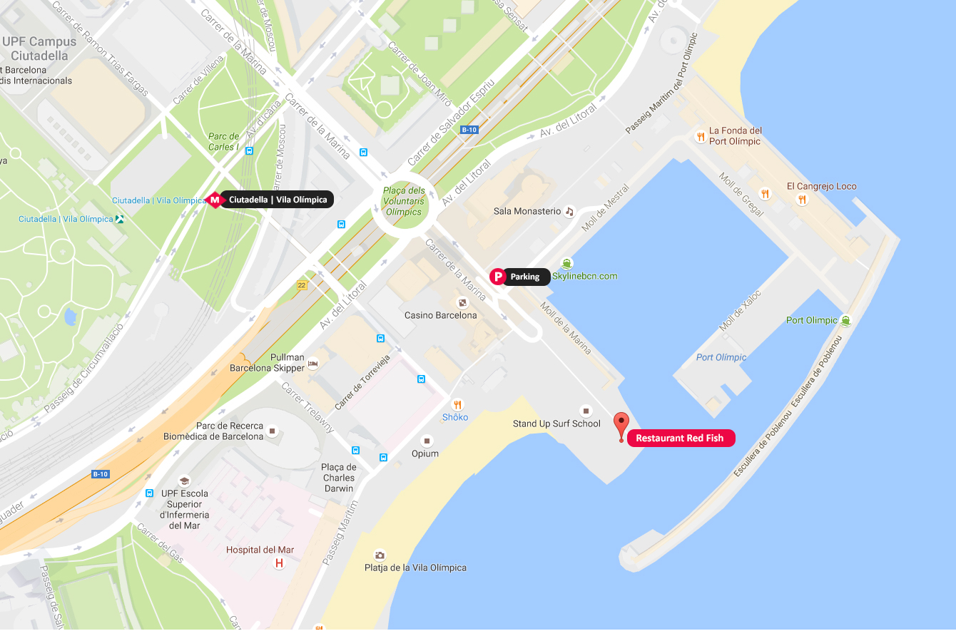 Map Restaurant Red Fish